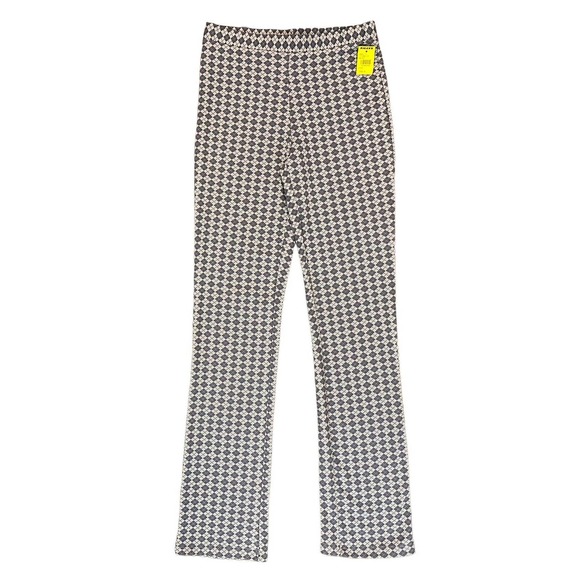 NWT Full Tilt Girls Argyle Flare Pants Size XL Blue White Stretch Elastic Waist - Picture 1 of 12